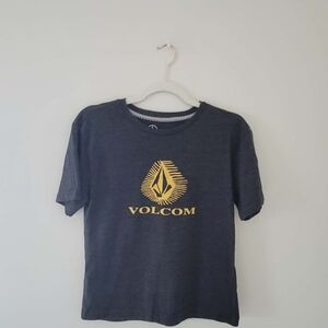 Volcom Charcoal Tee with Yellow Emblem
